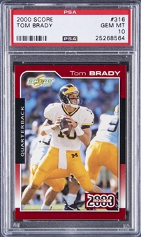 2000 Score #316 Tom Brady Rookie Card - PSA GEM MT 10